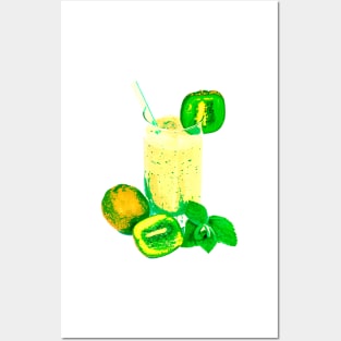 Abstract kiwi drink Posters and Art